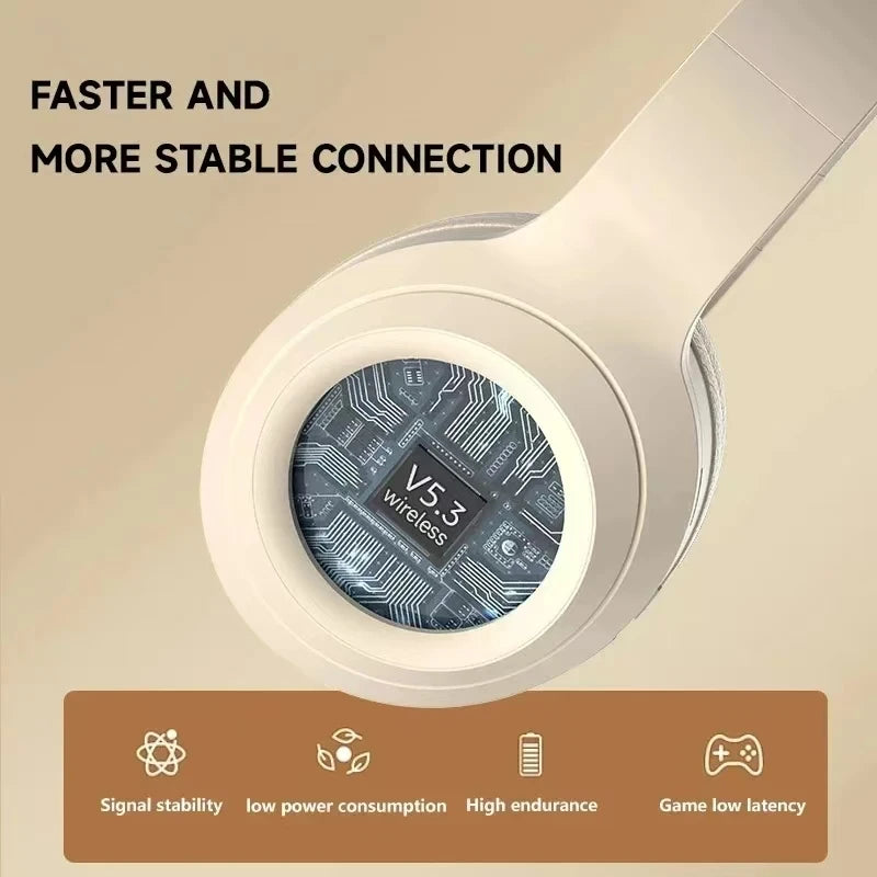 Bluetooth 5.3 Headsets Gaming Headphones Dual Mode Wireless Earphones Foldable Noise Reduction Music Headsets For iPhone Xiaomi