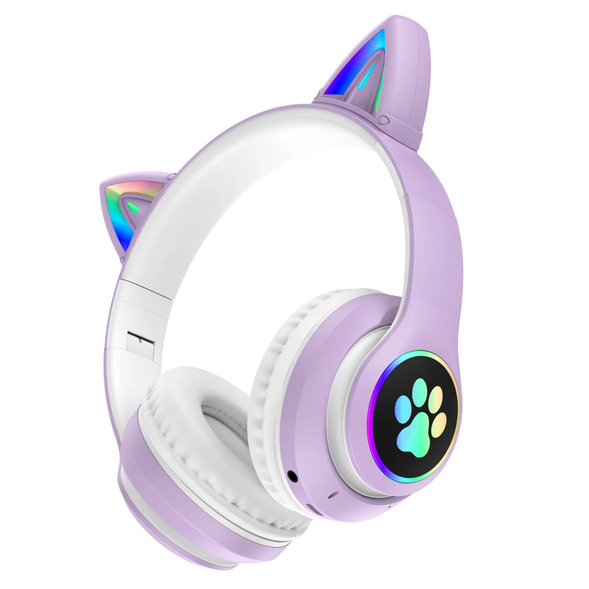 Cat Ear Bluetooth Headphones, LED Light Wireless Gaming Headset, Long Battery Life, TF Card, HD Mic, Over-Ear Headphones