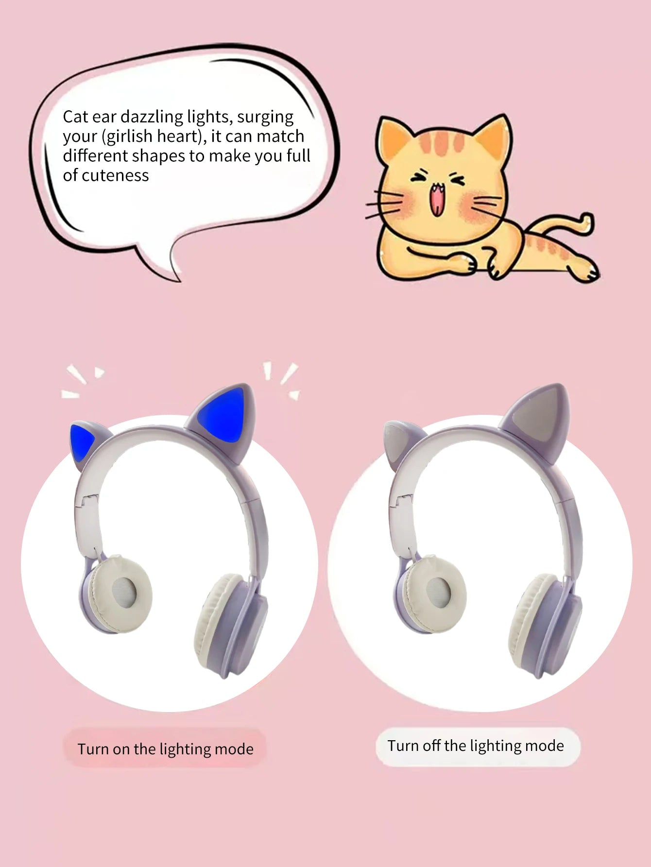 Cat Ears Headband Bluetooth Headphones New Wireless Bluetooth Headphones
